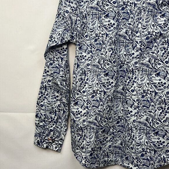 RAGA Man Blue and White Floral long sleeve button up shirt NWT size Medium - Picture 9 of 13